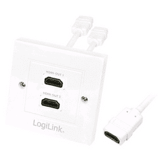 LogiLink HDMI fali lemez 2x HDMI anya (AH0015) (AH0015)