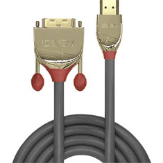 Lindy HDMI / DVI Csatlakozókábel [1x HDMI dugó - 1x DVI dugó, 18+1 pólusú] 10.00 m Szürke (36198)