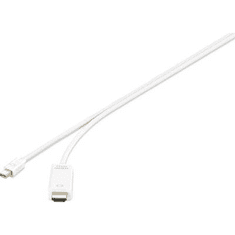 Renkforce Mini DisplayPort / HDMI Csatlakozókábel [1x Mini DisplayPort dugó - 1x HDMI dugó] 5.00 m Fehér (RF-3697530)