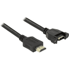 DELOCK HDMI Csatlakozókábel [1x HDMI dugó - 1x HDMI alj] 0.50 m Fekete (85463)