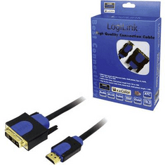 LogiLink HDMI/DVI kábel, fekete, 3 m, CHB3103 (CHB3103)