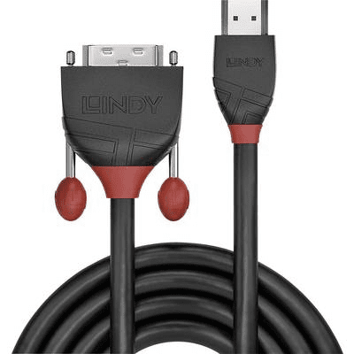 Lindy HDMI / DVI Csatlakozókábel [1x HDMI dugó - 1x DVI dugó, 18+1 pólusú] 3.00 m Fekete (36273)