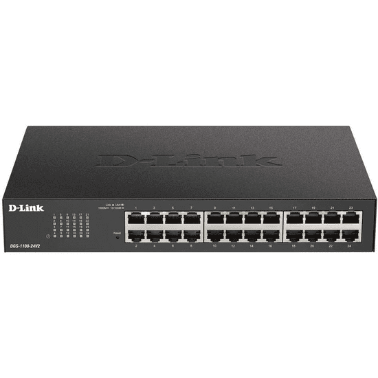 D-LINK DGS-1100-24V2 Vezérelt L2 Gigabit Ethernet (10/100/1000) 1U Fekete, Szürke (DGS-1100-24V2/E)