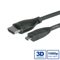 ROLINE HDMI High Speed Ethernet --> micro HDMI kábel 2m (11.04.5581-10) (11.04.5581-10)