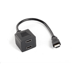 Lanberg HDMI AM --> 2xHDMI AF elosztó kábel (AD-0019-BK) (AD-0019-BK)