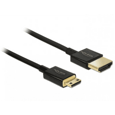 DELOCK 84777 High Speed HDMI-kábel Ethernettel - HDMI-A > HDMI Mini-C, 3D, 4K, 1,5 m, vékony, prémium (84777)
