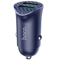 Hoco Autós töltő, Szivargyújtós töltő, 18W, 2 x USB aljzat, Lightning kábellel, gyorstöltés, QC 3.0, Z39 Farsighted, kék (RS109128)