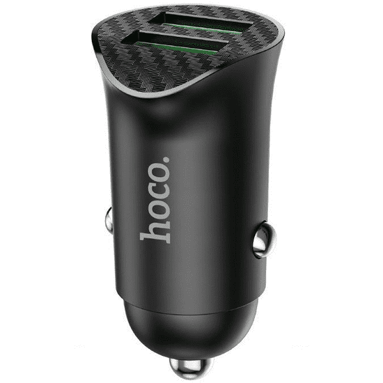 Hoco Autós töltő, Szivargyújtós töltő, 18W, 2 x USB aljzat, gyorstöltés, QC 3.0, Z39 Farsighted, fekete (RS109132)