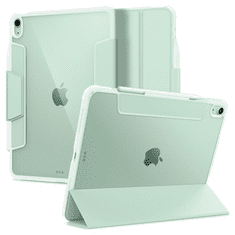 Spigen Apple iPad Air (2020) / iPad Air (2022), mappa tok, légpárnás sarok, közepesen ütésálló, Apple Pencil tartóval, Smart Case, Ultra Hybrid Pro, átlátszó/zöld (110339)