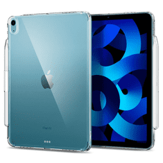 Spigen Apple iPad Air (2020) / iPad Air (2022), Szilikon tok, közepesen ütésálló, légpárnás sarok, Apple Pencil tartóval, Airskin Hybrid, átlátszó (124213)