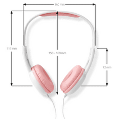 Nedis HPWD4200PK fejhallgató rózsaszín-fehér (HPWD4200PK)