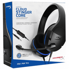 HyperX Cloud Stinger Core - PS4, Xbox, Nintendo Switch Gaming Headset fekete-kék (HX-HSCSC-BK / 4P5J8AA) (HX-HSCSC-BK)