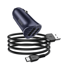 Hoco Z39 autós töltő 2 USB aljzat (18W, QC3.0, gyorstöltés támogatás + Type-C kábel) KÉK (Z39_TYPE-C_B) (Z39_TYPE-C_B)