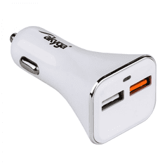 Akyga USB-s autós töltő adapter gyorstöltő USB 3.0 fehér (AK-CH-08) (AK-CH-08)