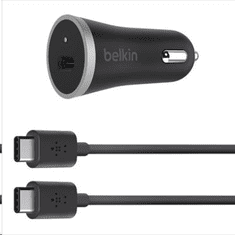 Belkin 15 W / 3A autós töltő + USB-C 2.0 kábel 1.2m fekete (F7U005bt04-BLK) (F7U005bt04-BLK)