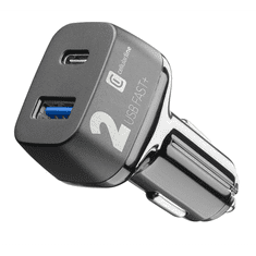 CellularLine 2 PRO autós töltő USB aljzat / Type-C aljzat (9V / 2000 mA, 2 x 18W, adaptív gyorstöltés támogatás) FEKETE (CBRUSB2QCPD36WK) (CBRUSB2QCPD36WK)