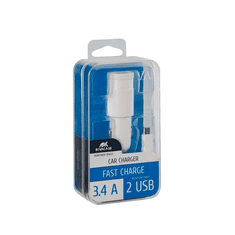 RivaCase Rivapower VA4223 WD1 EN (2 USB /3.4 A) autós töltő MicroUSB kábellel fehér (4260403571620) (4260403571620)