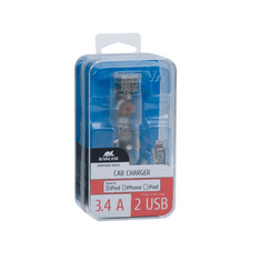 RivaCase Rivapower VA4225 TD2 (2 USB /3.4 A) autós töltő Lightning kábellel átlátszó (4260403573457) (4260403573457)
