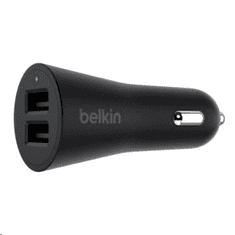 Belkin Belkin 4.8A / 24 Watt autós töltő 2 USB port (kábel nélkül) (F8M930btBLK)