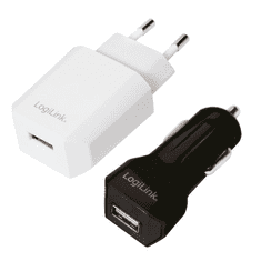 LogiLink PA0109 USB töltő szett (hálózati + autós) (PA0109)