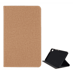 gigapack Tok álló, bőr hatású (FLIP, oldalra nyíló, asztali tartó funkció, textil hatás) ARANY [Huawei MediaPad M6 8.4 WIFI] (5996457899104)
