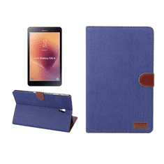 gigapack Tok álló, bőr hatású (FLIP, oldalra nyíló, asztali tartó funkció, textil bevonat) KÉK [Samsung Galaxy Tab A 10.5 LTE (2018) SM-T595] (5996457804290)