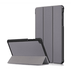 gigapack Tok álló, bőr hatású (aktív FLIP, oldalra nyíló, TRIFOLD asztali tartó funkció) SZÜRKE [Samsung Galaxy Tab A 8.0 LTE (2019) SM-T295] (5996457905232)