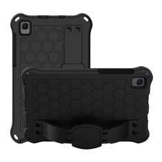 gigapack Defender szilikon telefonvédő (közepesen ütésálló, kitámasztó, méhsejt minta + kézpánt) FEKETE [Samsung Galaxy Tab A7 Lite LTE (SM-T225)] (5996591096711)