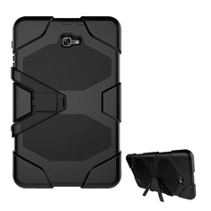 gigapack Defender műanyag telefonvédő (közepesen ütésálló szilikon belső, kitámasztó, méhsejt minta) FEKETE [Samsung Galaxy Tab A 10.1 WIFI (2016) SM-T580] (5996457151608)