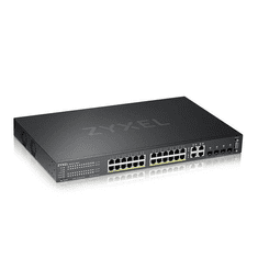 Zyxel GS2220-28HP-EU0101F hálózati kapcsoló Vezérelt L2 Gigabit Ethernet (10/100/1000) Ethernet-áramellátás (PoE) támogatása Fekete (GS2220-28HP-EU0101F)