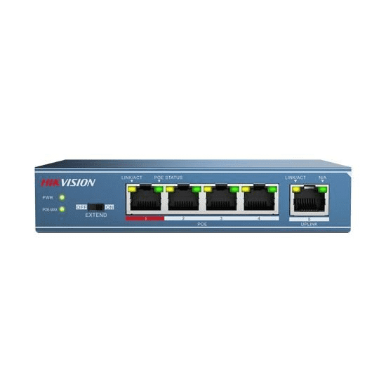 Hikvision 10/100 4x PoE + 1x uplink portos switch (DS-3E0105P-E) (DS-3E0105P-E)