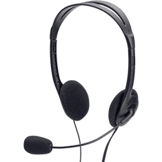 Ednet Headset mikrofonos fejhallgató fekete (83022) (83022)