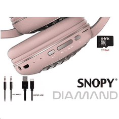 Rampage SN-BT55 DIAMOND Bluetooth mikrofonos fejhallgató pink (32608) (32608)