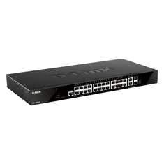 D-LINK DGS-1520-28MP hálózati kapcsoló Vezérelt L3 Gigabit Ethernet (10/100/1000) Ethernet-áramellátás (PoE) támogatása 1U Fekete (DGS-1520-28MP)