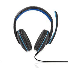 Nedis GHST100BK mikrofonos Gaming fejhallgató fekete-kék (GHST100BK)