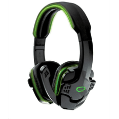 Esperanza EGH310G RAVEN Gamer mikrofonos fejhallgató fekete-zöld (EGH310G)