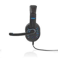 Nedis GHST100BK mikrofonos Gaming fejhallgató fekete-kék (GHST100BK)