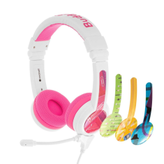 BuddyPhones School+ sztereó headset rózsaszín-fehér (BP-SCHOOLP-PINK) (BP-SCHOOLP-PINK)