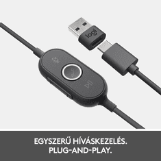 Logitech Zone 750 Headset Vezetékes Fejpánt Iroda/telefonos ügyfélközpont USB C-típus Grafit (981-001104)