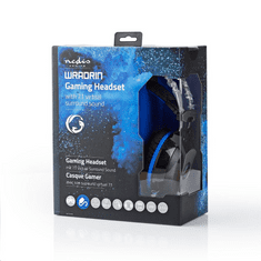 Nedis GHST500BK 7.1 mikrofonos Gaming fülhallgató fekete-kék (GHST500BK)