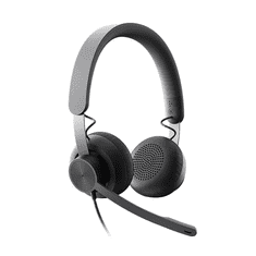 Logitech MSFT Teams Zone Wired mikrofonos fejhallgató fekete (981-000870) (981-000870)