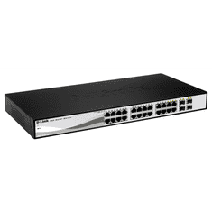D-LINK D-LINK Switch 24x1000Mbps + 4xGigabit kombó SFP, Menedzselhető, DGS-1210-24 (DGS-1210-24)