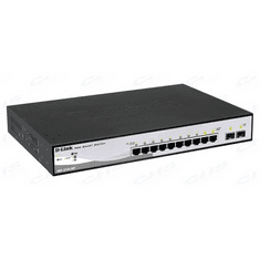 D-LINK D-LINK Switch 8x1000Mbps (8xPOE) + 2xGigabit SFP Menedzselhető Rackes, DGS-1210-10P (DGS-1210-10P)