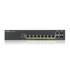Zyxel Switch 8x1000Mbps (8xPOE) + 2xGigabit kombó SFP+, Fémházas Menedzselhető (8GbE port), GS1920-8HPV2-EU0101F (GS1920-8HPV2-EU0101F)
