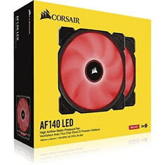 Corsair AF Series, AF140 LED (2018), Piros, 140mm, 2 db-os Csomag (CO-9050089-WW)