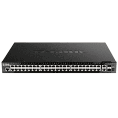 D-Link DGS-1520-52MP hálózati kapcsoló Vezérelt L3 Gigabit Ethernet (10/100/1000) Ethernet-áramellátás (PoE) támogatása 1U Fekete