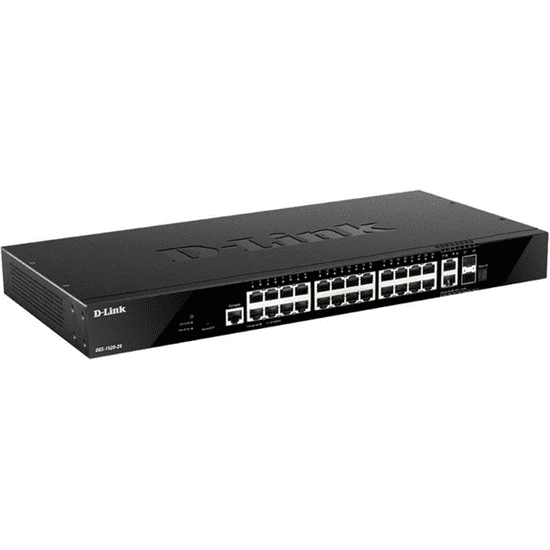 D-LINK DGS-1520-28 hálózati kapcsoló Vezérelt L3 10G Ethernet (100/1000/10000) 1U Fekete (DGS-1520-28)