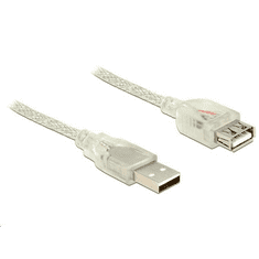DELOCK 83881 USB 2.0 Type-A male > USB 2.0 Type-A female 1m áttetsző (83881)