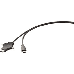 Renkforce Cable-Sharing Összekötőkábel [1x HDMI dugó - 3x DisplayPort dugó, Mini DisplayPort dugó, USB 3.1 dugó, C típus] Fekete tépésbiztos, sodort érpár (RF-3909364)