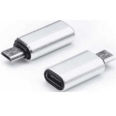 TokShop Adapter, microUSB - USB Type-C átalakító, ezüst (85068)